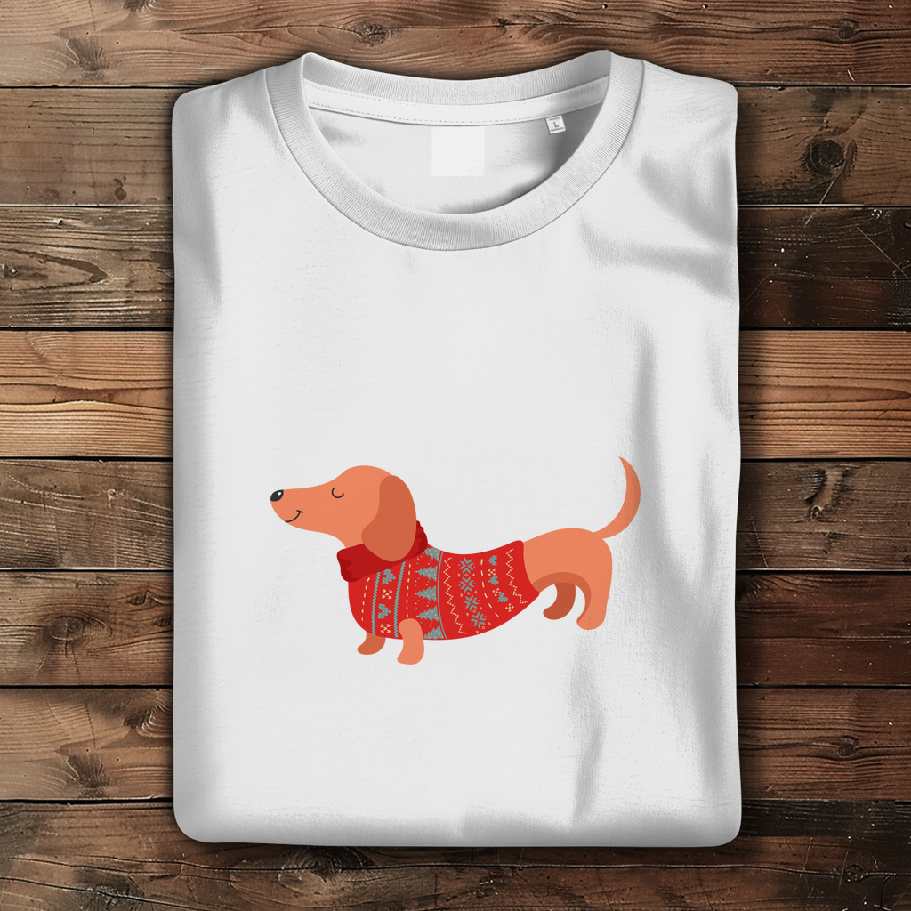 Weihnachtsdackel Damen (Premium Bio T-Shirt)
