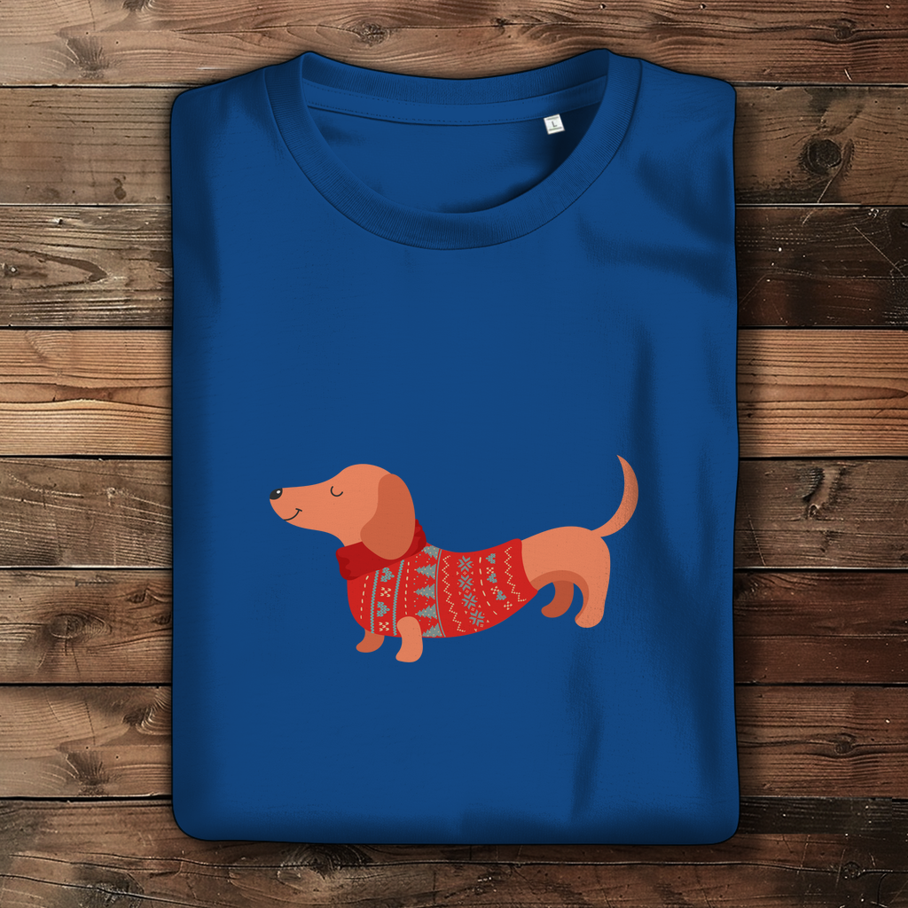 Weihnachtsdackel Damen (Premium Bio T-Shirt)