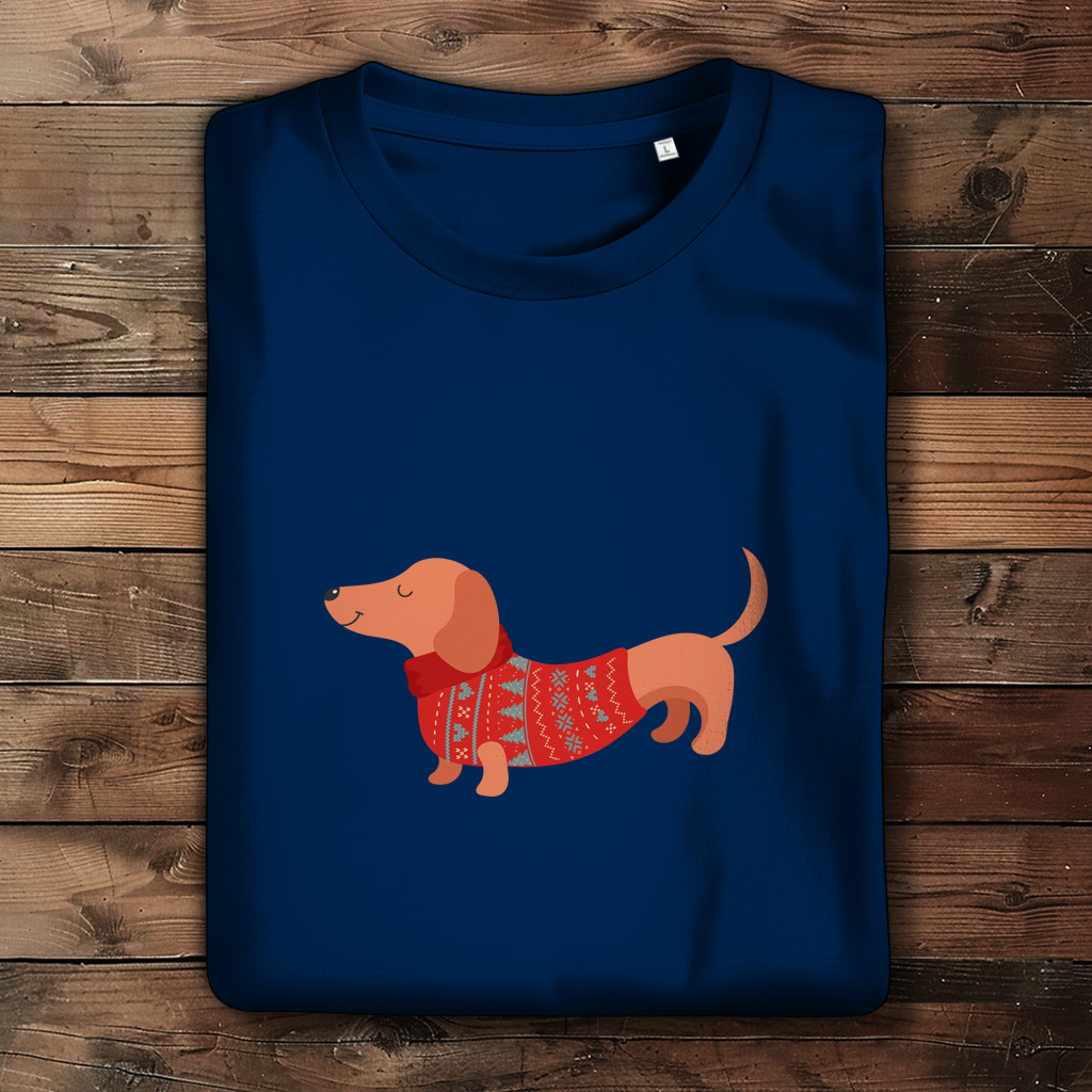 Weihnachtsdackel Damen (Premium Bio T-Shirt)